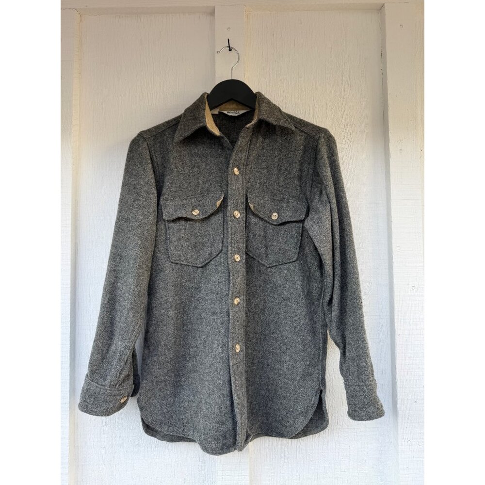 60s 70s VINTAGE Woolrich Mens S Shirt Wool  Flannel Jacket Button Up